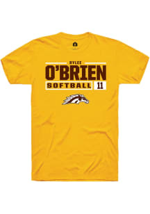 Rylee O'Brien  Western Michigan Broncos Gold Rally NIL Stacked Box Short Sleeve T Shirt