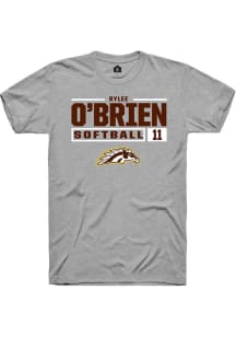 Rylee O'Brien  Western Michigan Broncos Grey Rally NIL Stacked Box Short Sleeve T Shirt