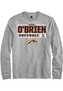 Rylee O'Brien  Western Michigan Broncos Grey Rally NIL Stacked Box Long Sleeve T Shirt