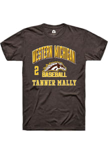 Tanner Mally  Western Michigan Broncos Brown Rally NIL Arch Logo Short Sleeve T Shirt