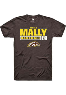 Tanner Mally  Western Michigan Broncos Brown Rally NIL Stacked Box Short Sleeve T Shirt