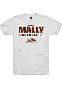 Tanner Mally  Western Michigan Broncos White Rally NIL Stacked Box Short Sleeve T Shirt