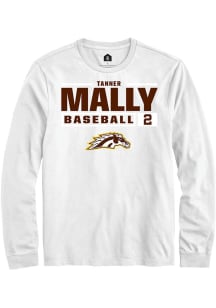 Tanner Mally  Western Michigan Broncos White Rally NIL Stacked Box Long Sleeve T Shirt