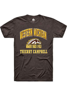 Thierry Campbell  Western Michigan Broncos Brown Rally NIL Arch Logo Short Sleeve T Shirt