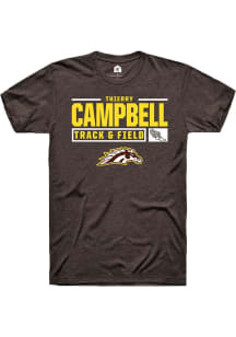 Thierry Campbell  Western Michigan Broncos Brown Rally NIL Stacked Box Short Sleeve T Shirt