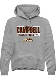 Thierry Campbell  Rally Western Michigan Broncos Mens Grey NIL Stacked Box Long Sleeve Hoodie