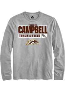Thierry Campbell  Western Michigan Broncos Grey Rally NIL Stacked Box Long Sleeve T Shirt