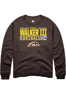 Versie Walker III  Rally Western Michigan Broncos Mens Brown Football NIL Stacked Box Long Sleeve..