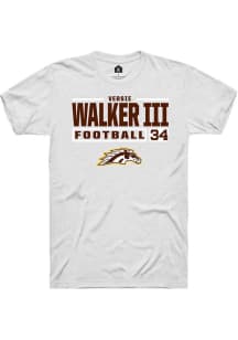 Versie Walker III  Western Michigan Broncos White Rally Football NIL Stacked Box Short Sleeve T Sh..