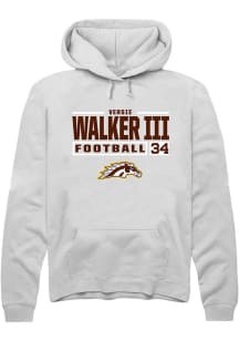 Versie Walker III  Rally Western Michigan Broncos Mens White Football NIL Stacked Box Long Sleeve..