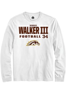 Versie Walker III  Western Michigan Broncos White Rally Football NIL Stacked Box Long Sleeve T Shi..