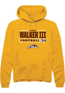 Versie Walker III  Rally Western Michigan Broncos Mens Gold Football NIL Stacked Box Long Sleeve H..