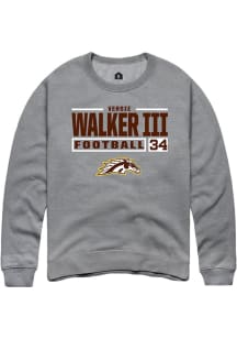 Versie Walker III  Rally Western Michigan Broncos Mens Grey Football NIL Stacked Box Long Sleeve C..