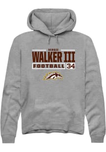 Versie Walker III  Rally Western Michigan Broncos Mens Grey Football NIL Stacked Box Long Sleeve H..