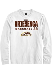 Zach Vriesenga  Western Michigan Broncos White Rally NIL Stacked Box Long Sleeve T Shirt