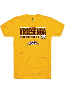 Zach Vriesenga  Western Michigan Broncos Gold Rally NIL Stacked Box Short Sleeve T Shirt