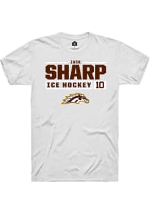 Zack Sharp  Western Michigan Broncos White Rally NIL Stacked Box Short Sleeve T Shirt