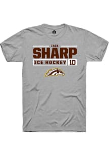 Zack Sharp  Western Michigan Broncos Grey Rally NIL Stacked Box Short Sleeve T Shirt