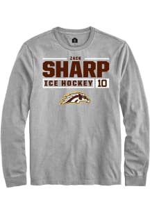 Zack Sharp  Western Michigan Broncos Grey Rally NIL Stacked Box Long Sleeve T Shirt