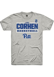 Cam Corhen  Pitt Panthers Ash Rally NIL Stacked Box Short Sleeve T Shirt