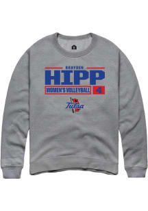 Brayden Hipp  Rally Tulsa Golden Hurricane Mens Graphite NIL Stacked Box Long Sleeve Crew Sweatshi..