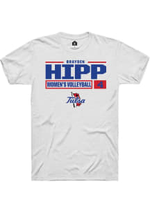 Brayden Hipp  Tulsa Golden Hurricane White Rally NIL Stacked Box Short Sleeve T Shirt