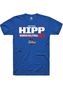 Brayden Hipp  Tulsa Golden Hurricane Blue Rally NIL Stacked Box Short Sleeve T Shirt