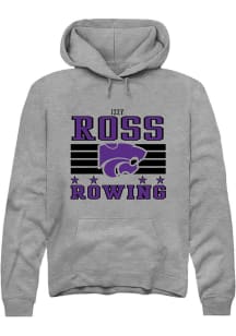 Izzy Ross  Rally K-State Wildcats Mens Grey NIL Striped Long Sleeve Hoodie
