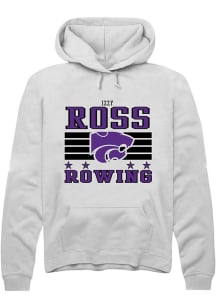 Izzy Ross  Rally K-State Wildcats Mens White NIL Striped Long Sleeve Hoodie