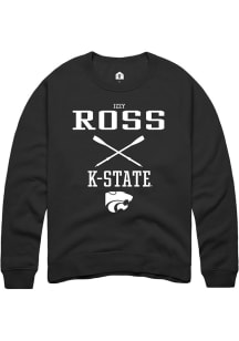 Izzy Ross  Rally K-State Wildcats Mens Black NIL Sport Icon Long Sleeve Crew Sweatshirt