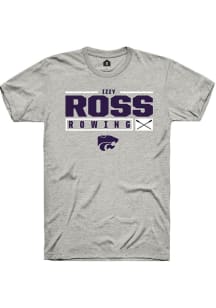 Izzy Ross  K-State Wildcats Ash Rally NIL Stacked Box Short Sleeve T Shirt