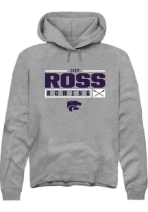 Izzy Ross  Rally K-State Wildcats Mens Graphite NIL Stacked Box Long Sleeve Hoodie