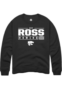 Izzy Ross  Rally K-State Wildcats Mens Black NIL Stacked Box Long Sleeve Crew Sweatshirt