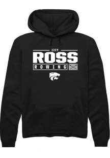 Izzy Ross  Rally K-State Wildcats Mens Black NIL Stacked Box Long Sleeve Hoodie