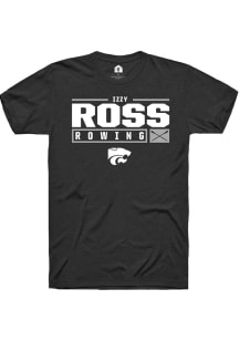 Izzy Ross  K-State Wildcats Black Rally NIL Stacked Box Short Sleeve T Shirt