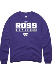 Izzy Ross  Rally K-State Wildcats Mens Purple NIL Stacked Box Long Sleeve Crew Sweatshirt