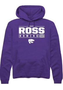 Izzy Ross  Rally K-State Wildcats Mens Purple NIL Stacked Box Long Sleeve Hoodie