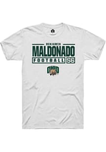 Benjamin Maldonado  Ohio Bobcats White Rally Football NIL Stacked Box Short Sleeve T Shirt