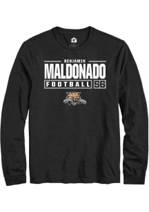 Benjamin Maldonado  Ohio Bobcats Black Rally Football NIL Stacked Box Long Sleeve T Shirt