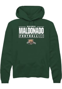 Benjamin Maldonado  Rally Ohio Bobcats Mens Green Football NIL Stacked Box Long Sleeve Hoodie