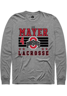 Ben Mayer  Ohio State Buckeyes Grey Rally NIL Striped Long Sleeve T Shirt