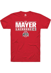Ben Mayer  Ohio State Buckeyes Red Rally NIL Stacked Box Short Sleeve T Shirt
