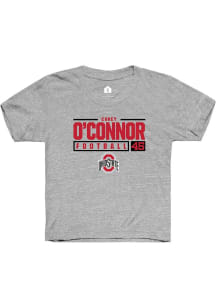 Rally Ohio State Buckeyes Youth Grey NIL Stacked Box Short Sleeve T-Shirt