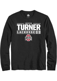 Griffin Turner  Ohio State Buckeyes Black Rally NIL Stacked Box Long Sleeve T Shirt