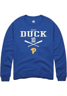 Bekah Duck  Rally Pitt Panthers Mens Blue NIL Sport Icon Long Sleeve Crew Sweatshirt