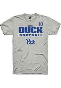Bekah Duck  Pitt Panthers Ash Rally NIL Stacked Box Short Sleeve T Shirt