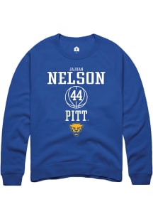 Jajuan Nelson  Rally Pitt Panthers Mens Blue NIL Sport Icon Long Sleeve Crew Sweatshirt