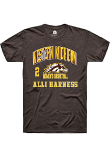 Alli Harness  Western Michigan Broncos Brown Rally NIL Arch Logo Short Sleeve T Shirt