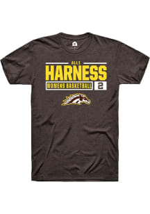 Alli Harness  Western Michigan Broncos Brown Rally NIL Stacked Box Short Sleeve T Shirt