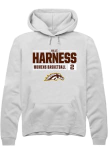 Alli Harness  Rally Western Michigan Broncos Mens White NIL Stacked Box Long Sleeve Hoodie